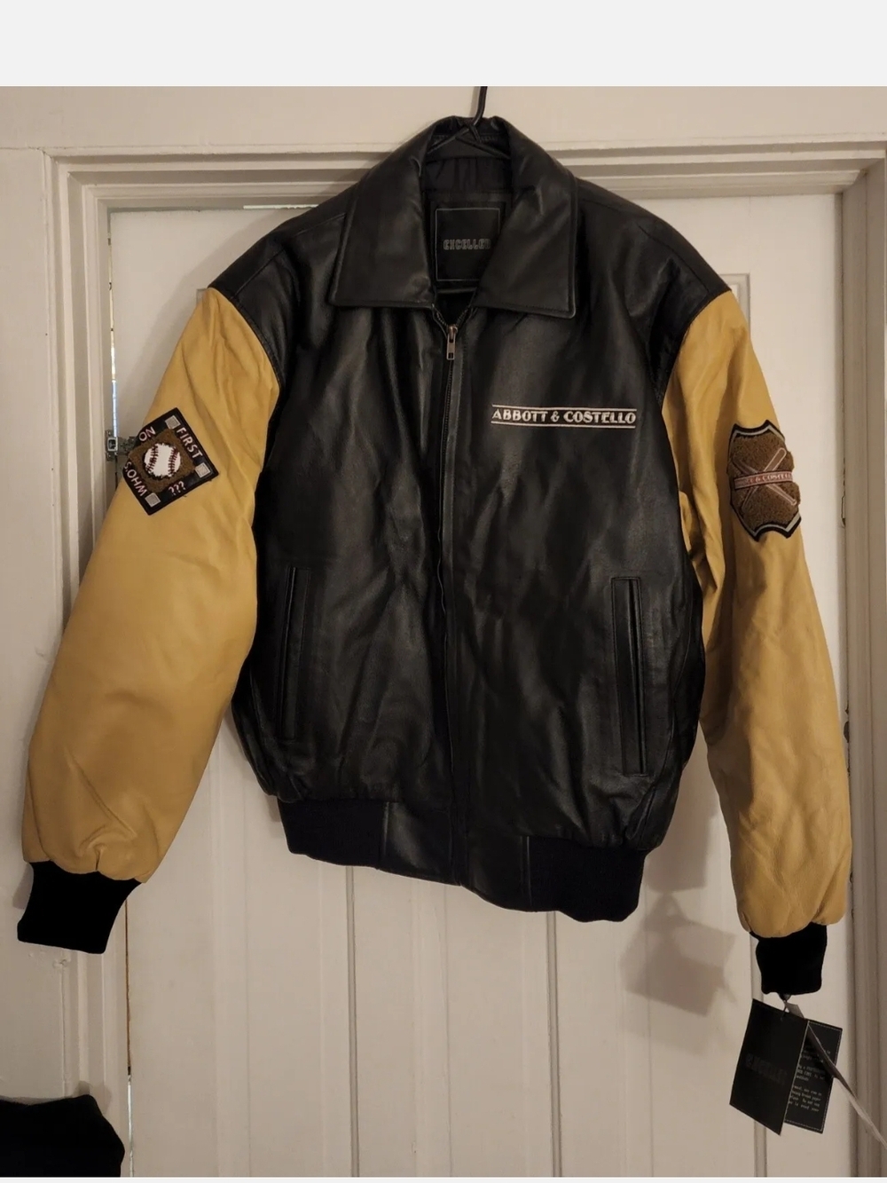 Baseball Rare & Vintage  Abbott & Costello "Who's On First",  Mens Medium Bomber